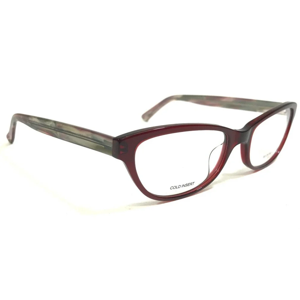 Bloom Optics Eyeglasses Frames CHARLOTTE BU Red Gray Green Marble Arms 49-17-140